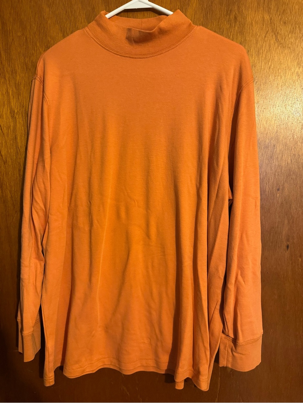 Orange Long-Sleeve Mock Neck Shirt